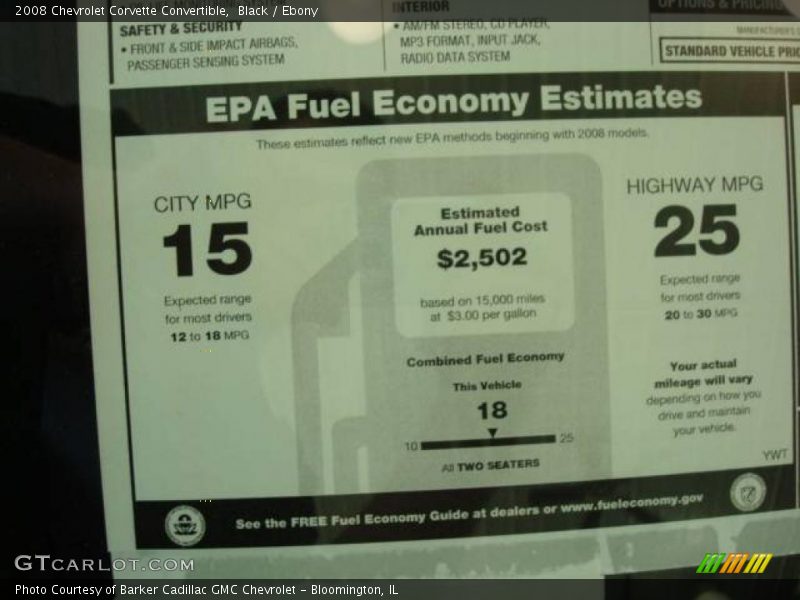 Black / Ebony 2008 Chevrolet Corvette Convertible