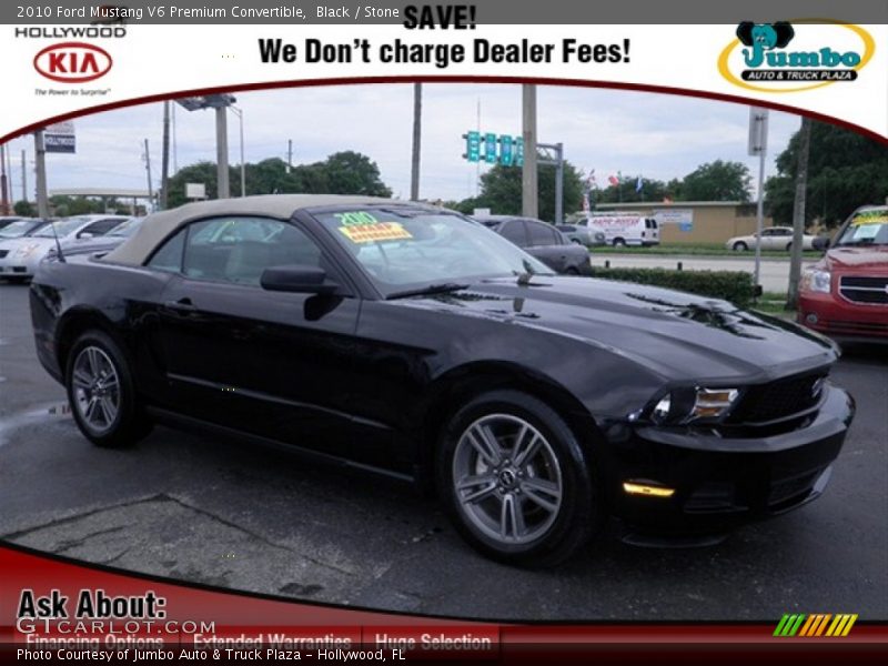 Black / Stone 2010 Ford Mustang V6 Premium Convertible