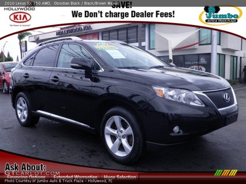 Obsidian Black / Black/Brown Walnut 2010 Lexus RX 350 AWD