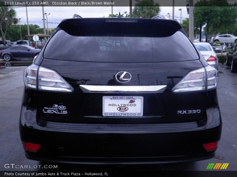 Obsidian Black / Black/Brown Walnut 2010 Lexus RX 350 AWD