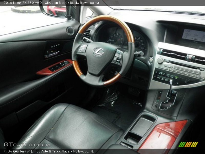 Obsidian Black / Black/Brown Walnut 2010 Lexus RX 350 AWD