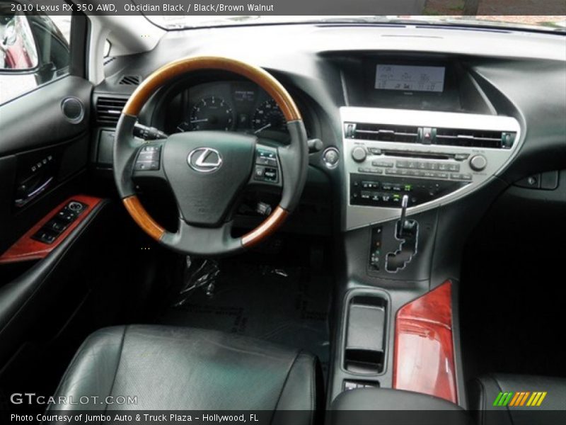 Obsidian Black / Black/Brown Walnut 2010 Lexus RX 350 AWD