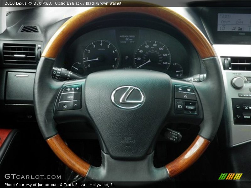 Obsidian Black / Black/Brown Walnut 2010 Lexus RX 350 AWD