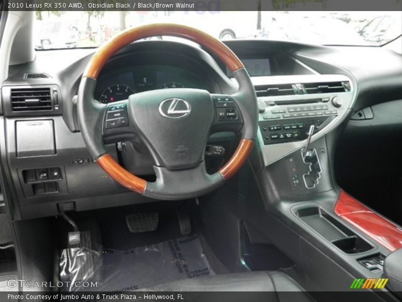 Obsidian Black / Black/Brown Walnut 2010 Lexus RX 350 AWD