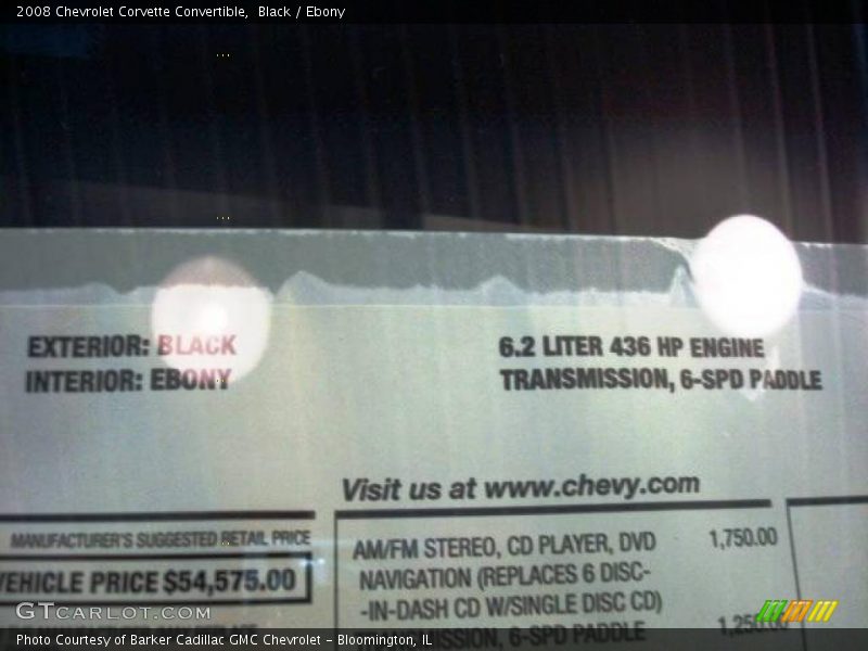 Black / Ebony 2008 Chevrolet Corvette Convertible