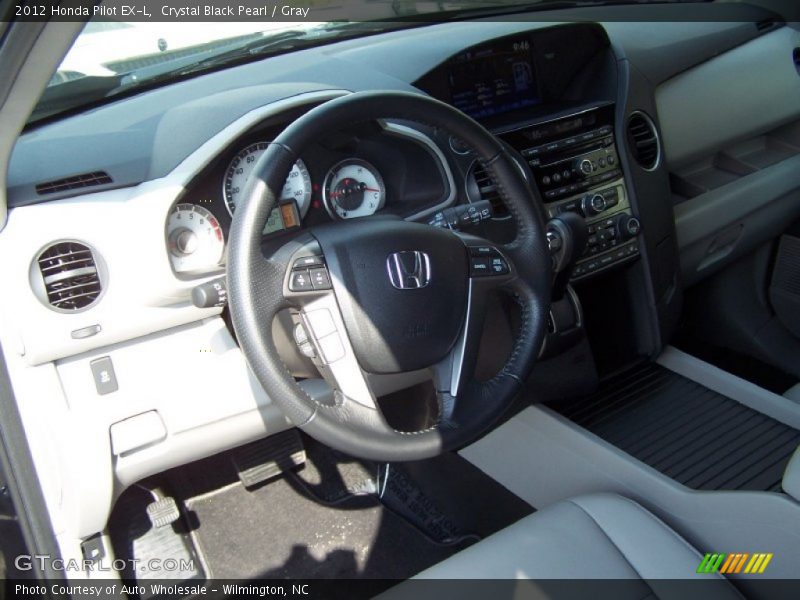 Crystal Black Pearl / Gray 2012 Honda Pilot EX-L