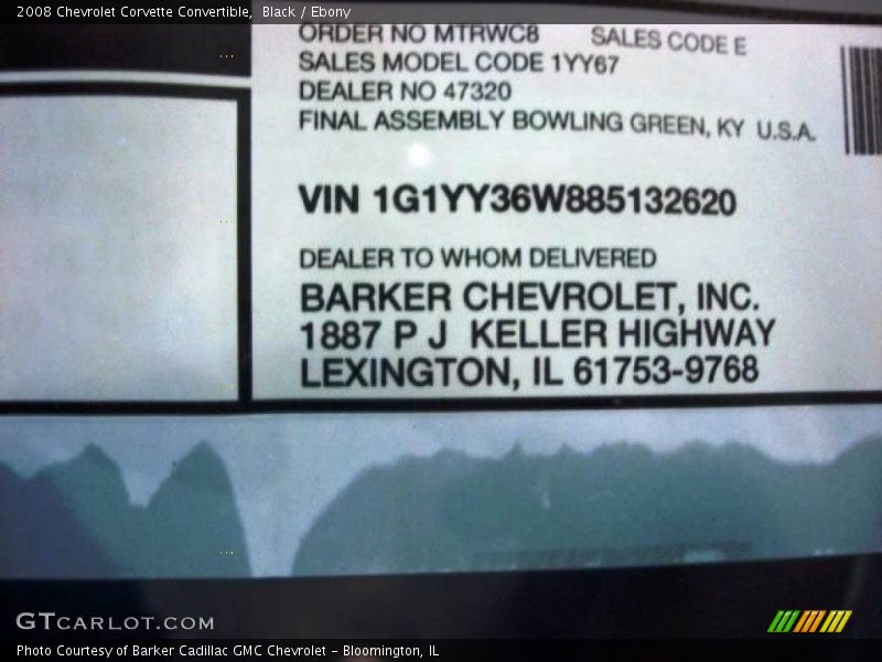 Black / Ebony 2008 Chevrolet Corvette Convertible