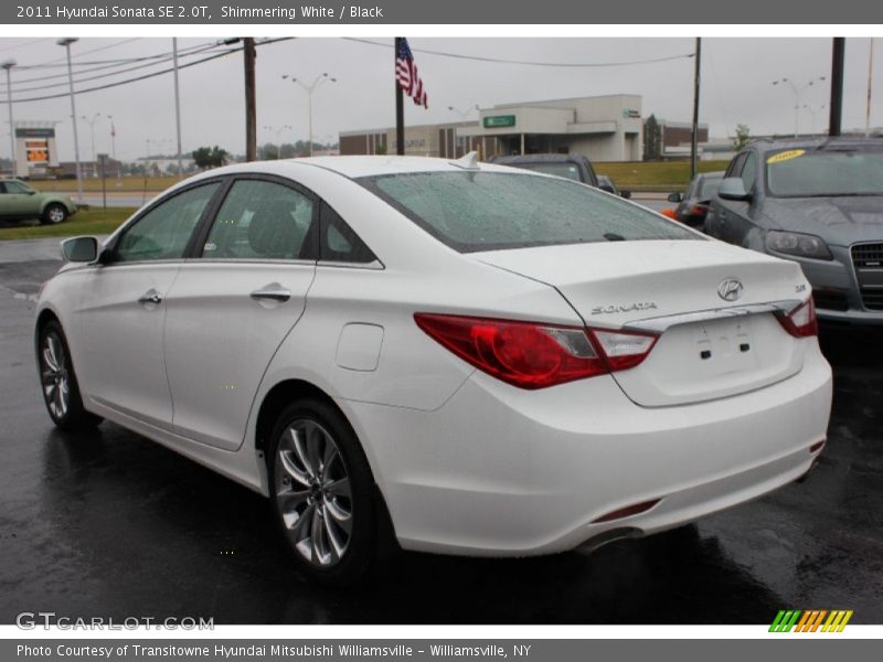 Shimmering White / Black 2011 Hyundai Sonata SE 2.0T