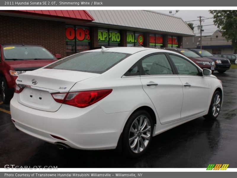 Shimmering White / Black 2011 Hyundai Sonata SE 2.0T