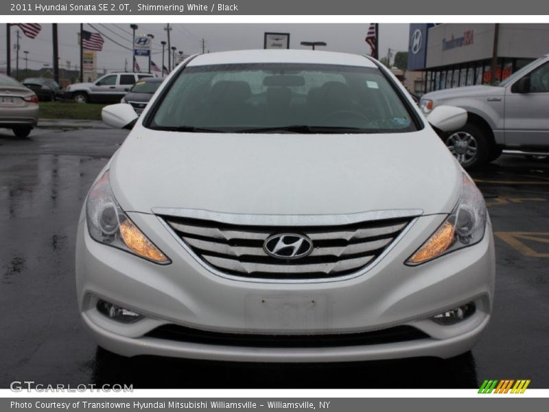 Shimmering White / Black 2011 Hyundai Sonata SE 2.0T