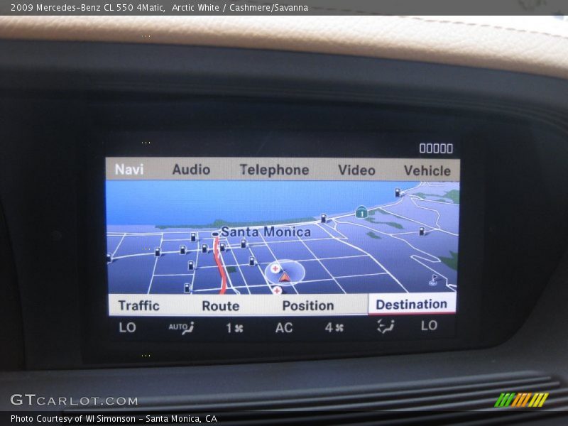 Navigation of 2009 CL 550 4Matic