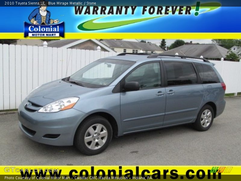 Blue Mirage Metallic / Stone 2010 Toyota Sienna LE