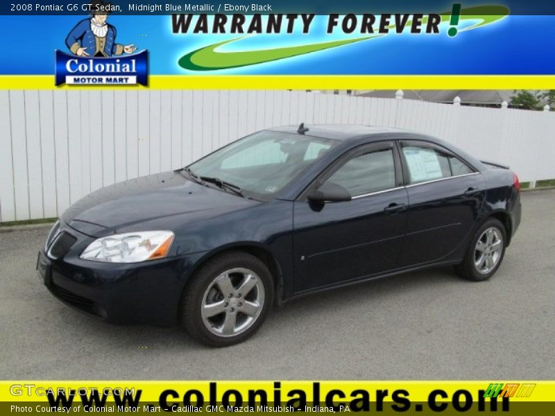 Midnight Blue Metallic / Ebony Black 2008 Pontiac G6 GT Sedan