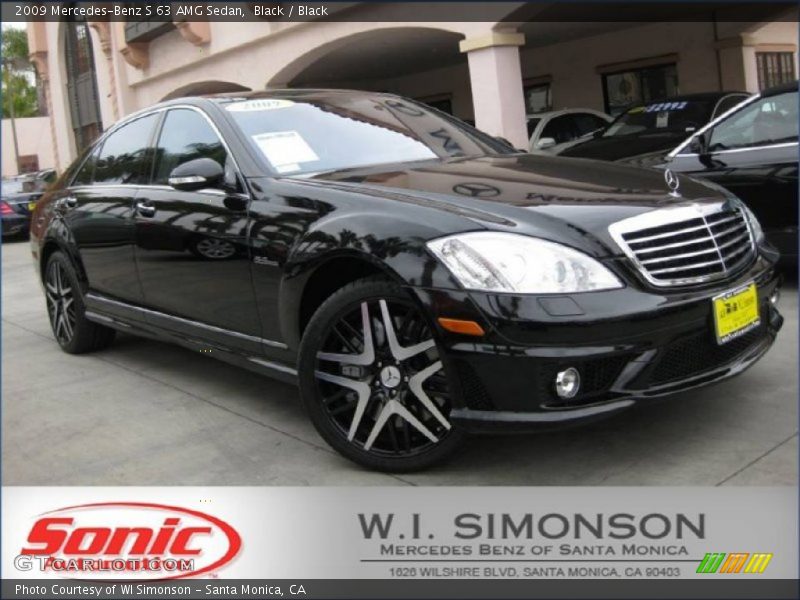 Black / Black 2009 Mercedes-Benz S 63 AMG Sedan