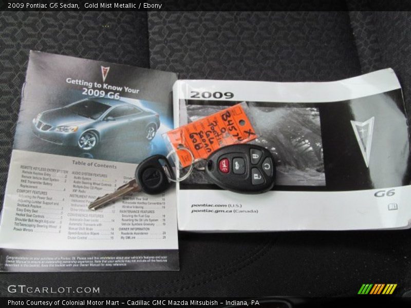 Gold Mist Metallic / Ebony 2009 Pontiac G6 Sedan