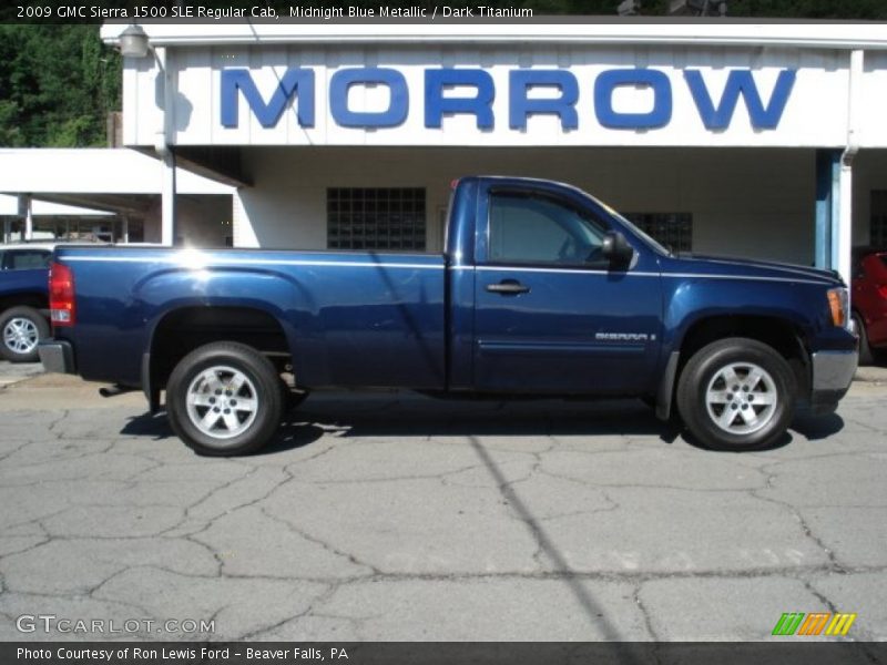 Midnight Blue Metallic / Dark Titanium 2009 GMC Sierra 1500 SLE Regular Cab