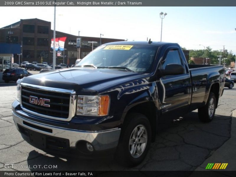 Midnight Blue Metallic / Dark Titanium 2009 GMC Sierra 1500 SLE Regular Cab