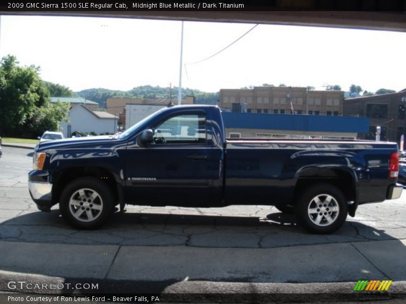 Midnight Blue Metallic / Dark Titanium 2009 GMC Sierra 1500 SLE Regular Cab