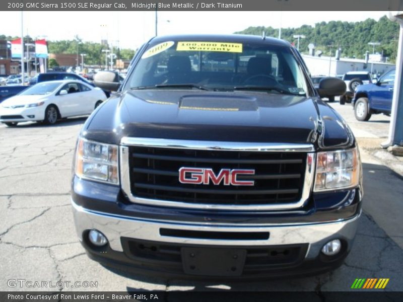 Midnight Blue Metallic / Dark Titanium 2009 GMC Sierra 1500 SLE Regular Cab