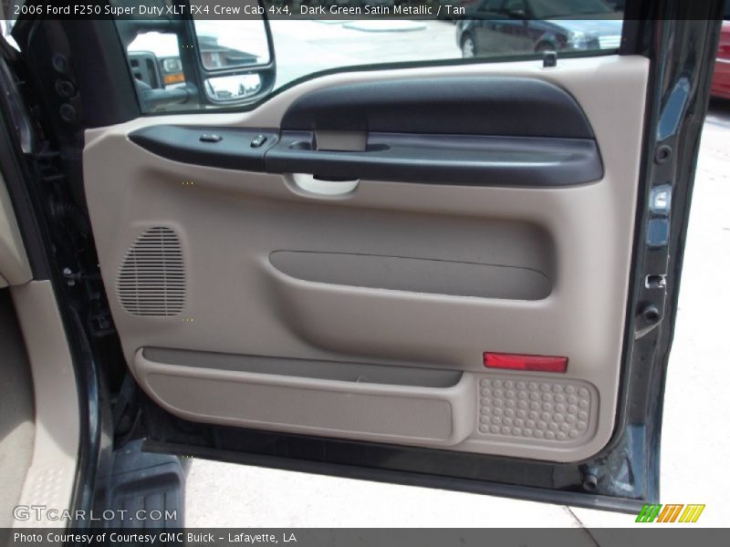 Dark Green Satin Metallic / Tan 2006 Ford F250 Super Duty XLT FX4 Crew Cab 4x4