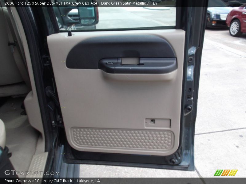 Dark Green Satin Metallic / Tan 2006 Ford F250 Super Duty XLT FX4 Crew Cab 4x4