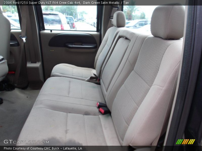 Dark Green Satin Metallic / Tan 2006 Ford F250 Super Duty XLT FX4 Crew Cab 4x4