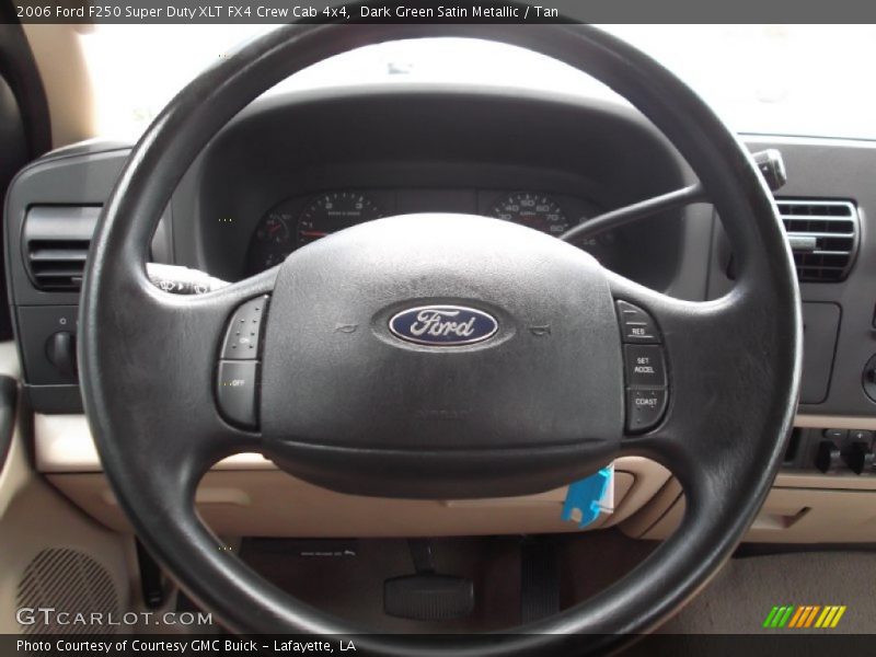 Dark Green Satin Metallic / Tan 2006 Ford F250 Super Duty XLT FX4 Crew Cab 4x4