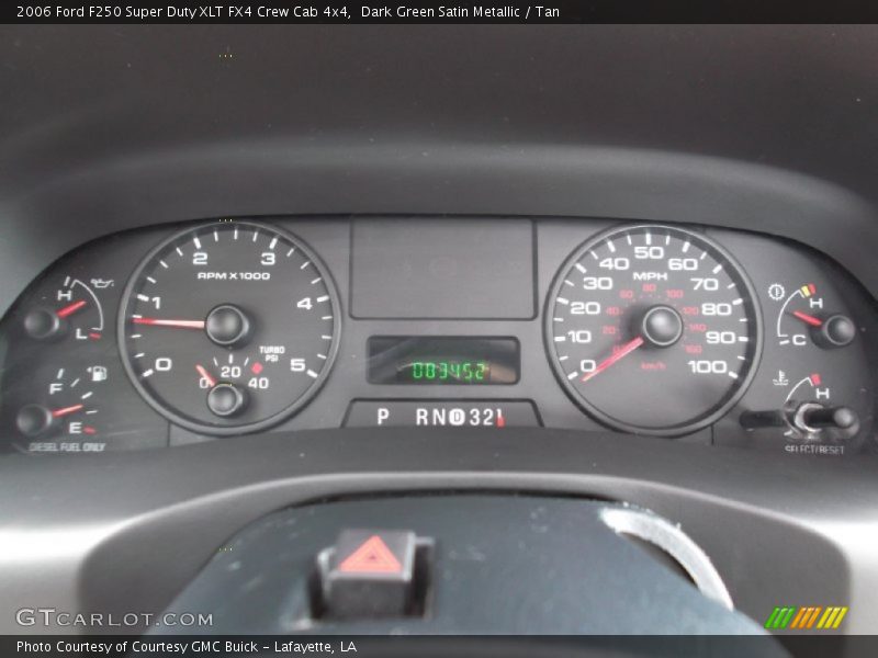 Dark Green Satin Metallic / Tan 2006 Ford F250 Super Duty XLT FX4 Crew Cab 4x4