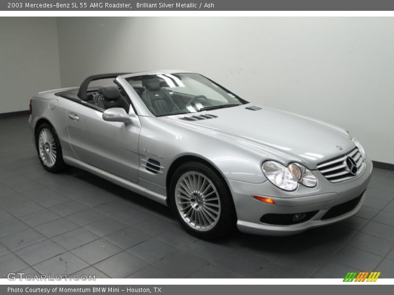 Brilliant Silver Metallic / Ash 2003 Mercedes-Benz SL 55 AMG Roadster
