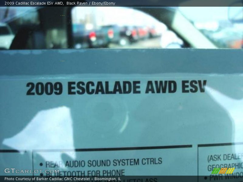 Black Raven / Ebony/Ebony 2009 Cadillac Escalade ESV AWD