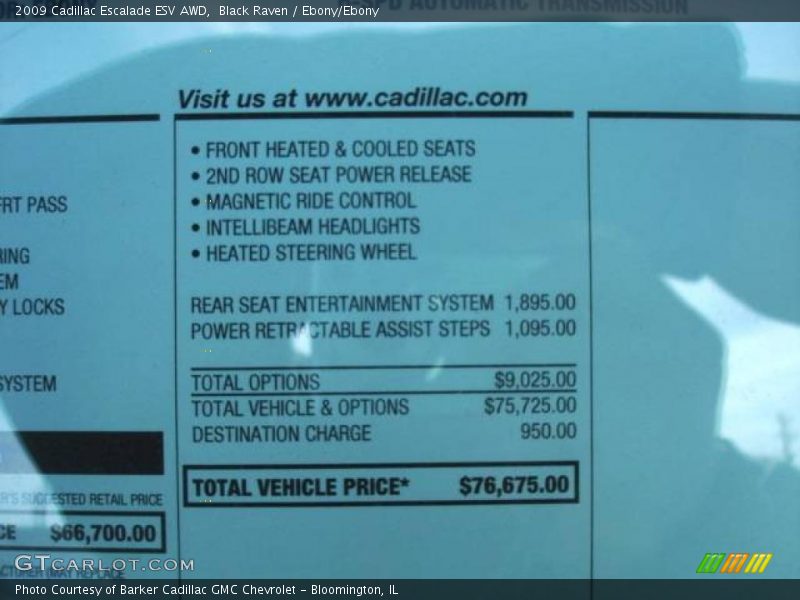 Black Raven / Ebony/Ebony 2009 Cadillac Escalade ESV AWD