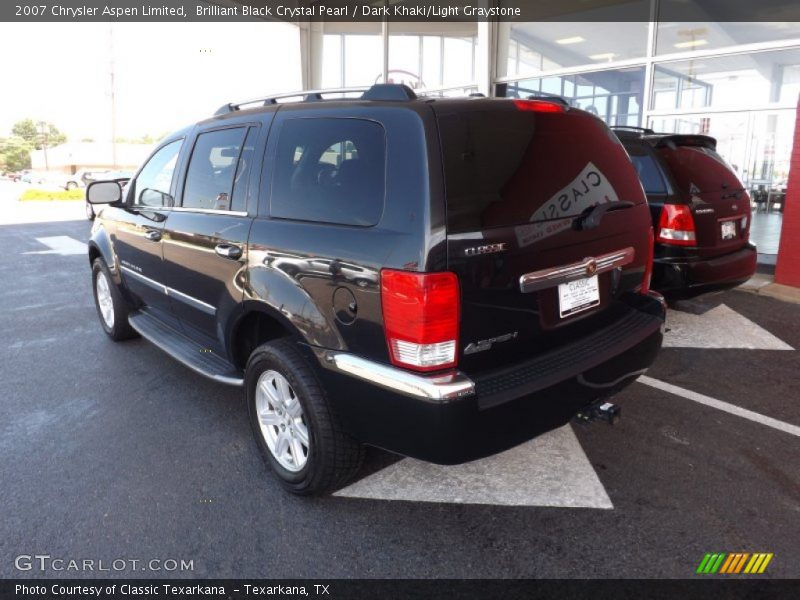 Brilliant Black Crystal Pearl / Dark Khaki/Light Graystone 2007 Chrysler Aspen Limited