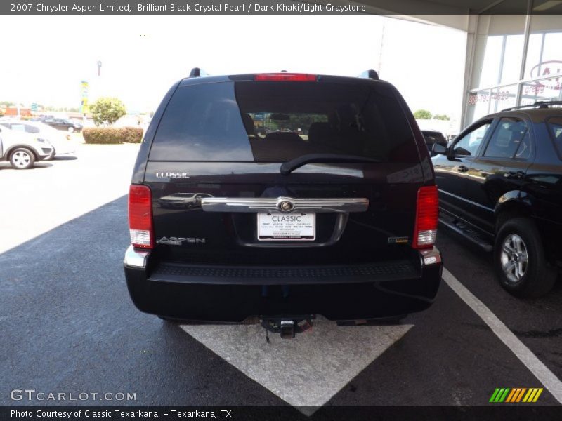 Brilliant Black Crystal Pearl / Dark Khaki/Light Graystone 2007 Chrysler Aspen Limited