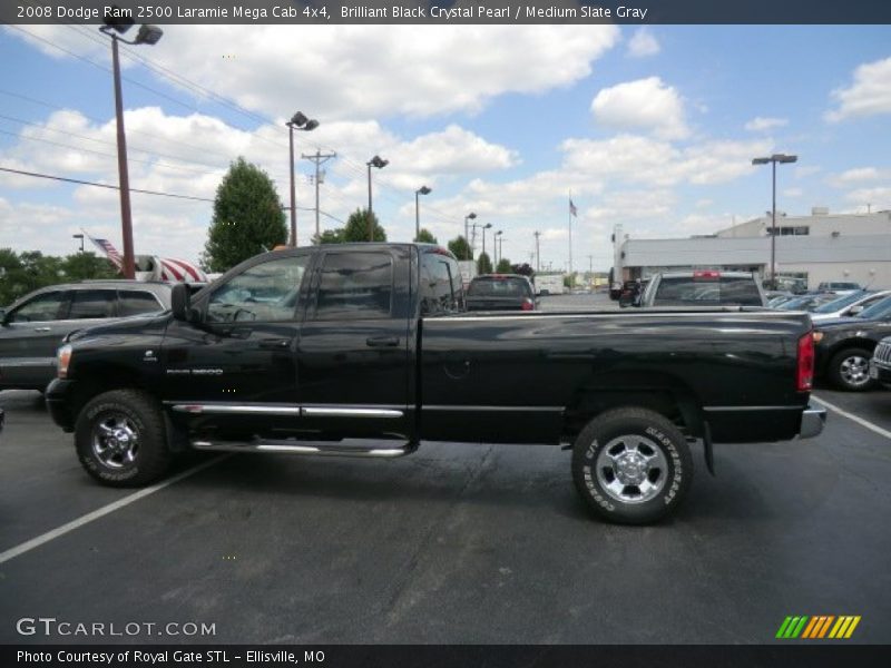 Brilliant Black Crystal Pearl / Medium Slate Gray 2008 Dodge Ram 2500 Laramie Mega Cab 4x4