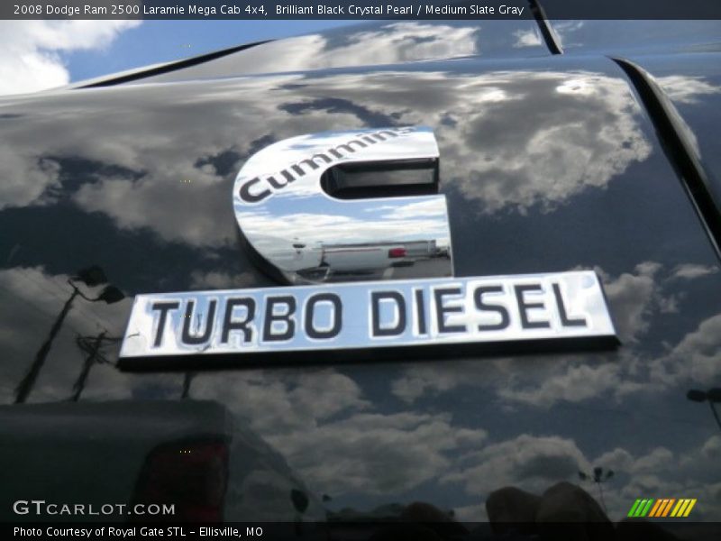 Brilliant Black Crystal Pearl / Medium Slate Gray 2008 Dodge Ram 2500 Laramie Mega Cab 4x4