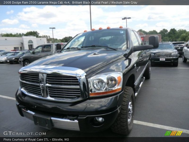 Brilliant Black Crystal Pearl / Medium Slate Gray 2008 Dodge Ram 2500 Laramie Mega Cab 4x4