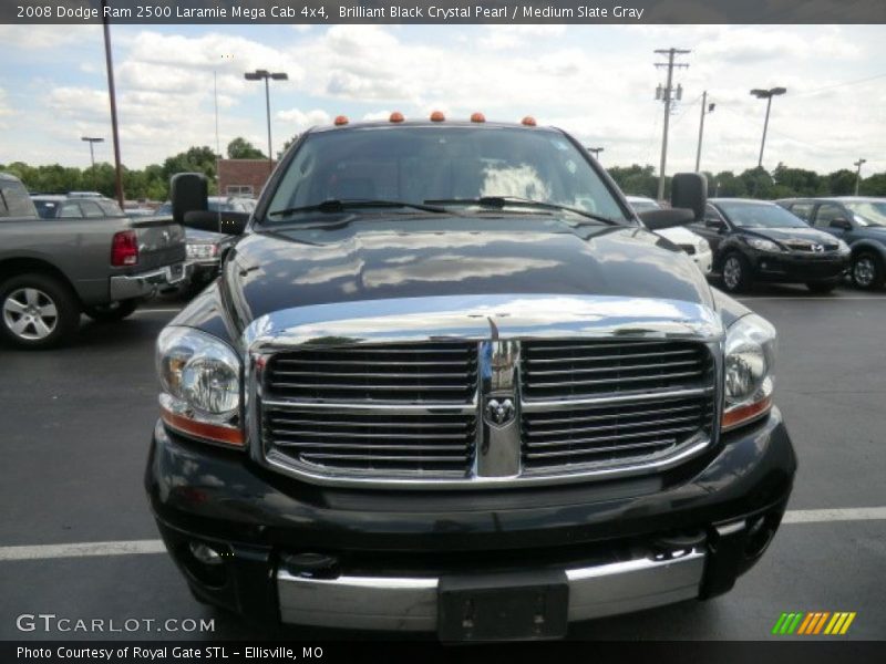 Brilliant Black Crystal Pearl / Medium Slate Gray 2008 Dodge Ram 2500 Laramie Mega Cab 4x4