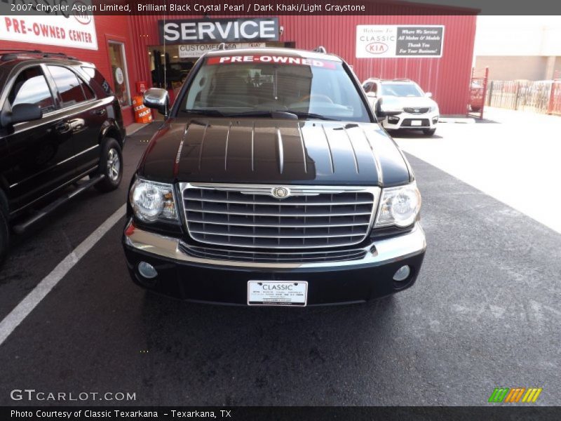 Brilliant Black Crystal Pearl / Dark Khaki/Light Graystone 2007 Chrysler Aspen Limited