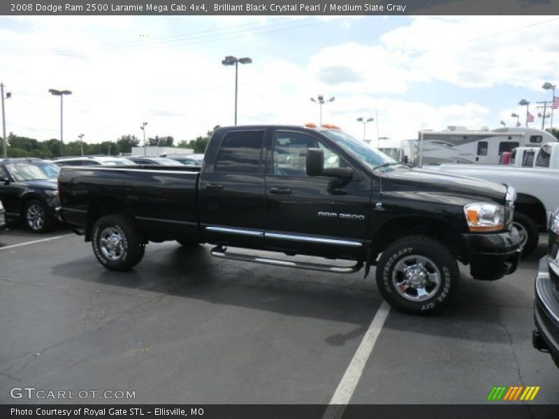 Brilliant Black Crystal Pearl / Medium Slate Gray 2008 Dodge Ram 2500 Laramie Mega Cab 4x4