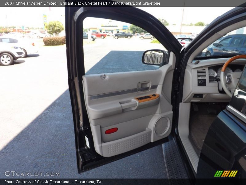 Brilliant Black Crystal Pearl / Dark Khaki/Light Graystone 2007 Chrysler Aspen Limited