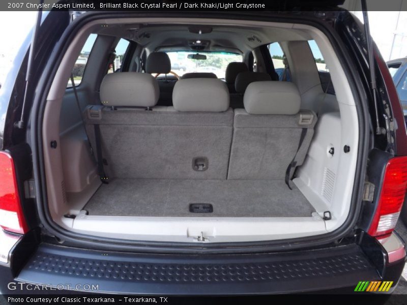 Brilliant Black Crystal Pearl / Dark Khaki/Light Graystone 2007 Chrysler Aspen Limited