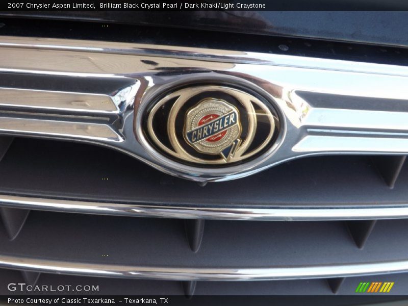 Brilliant Black Crystal Pearl / Dark Khaki/Light Graystone 2007 Chrysler Aspen Limited