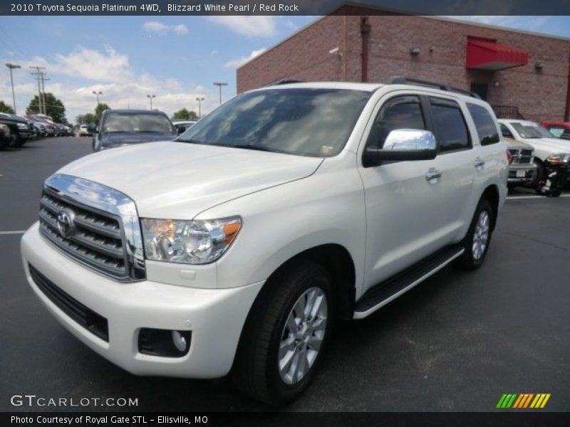 Blizzard White Pearl / Red Rock 2010 Toyota Sequoia Platinum 4WD