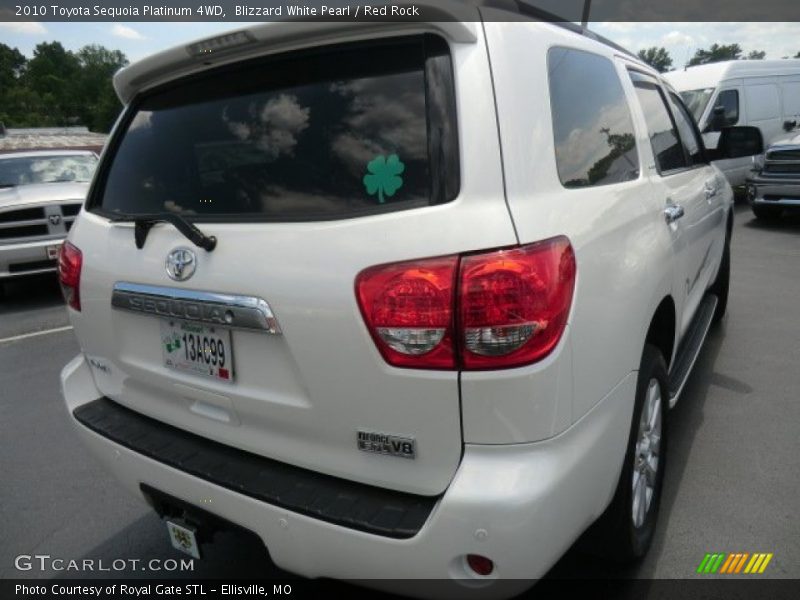 Blizzard White Pearl / Red Rock 2010 Toyota Sequoia Platinum 4WD