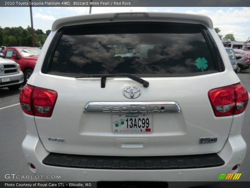 Blizzard White Pearl / Red Rock 2010 Toyota Sequoia Platinum 4WD