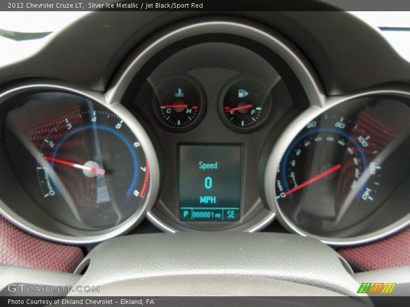 Silver Ice Metallic / Jet Black/Sport Red 2012 Chevrolet Cruze LT