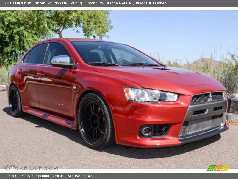 Rotor Glow Orange Metallic / Black Full Leather 2010 Mitsubishi Lancer Evolution MR Touring
