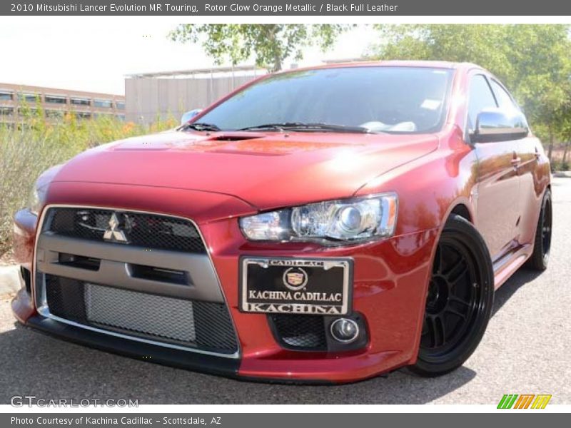 Rotor Glow Orange Metallic / Black Full Leather 2010 Mitsubishi Lancer Evolution MR Touring
