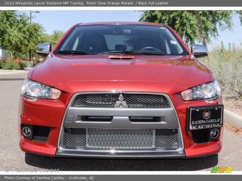 Rotor Glow Orange Metallic / Black Full Leather 2010 Mitsubishi Lancer Evolution MR Touring