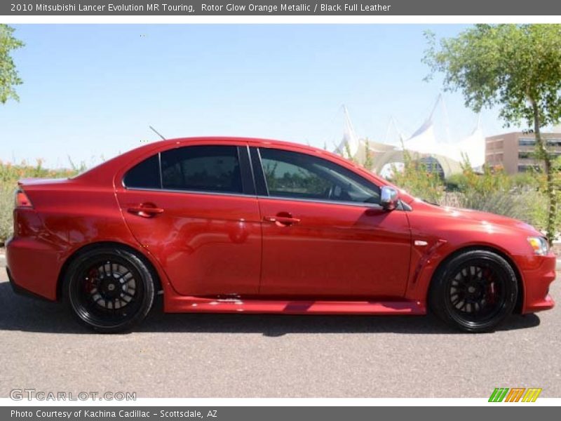 Rotor Glow Orange Metallic / Black Full Leather 2010 Mitsubishi Lancer Evolution MR Touring